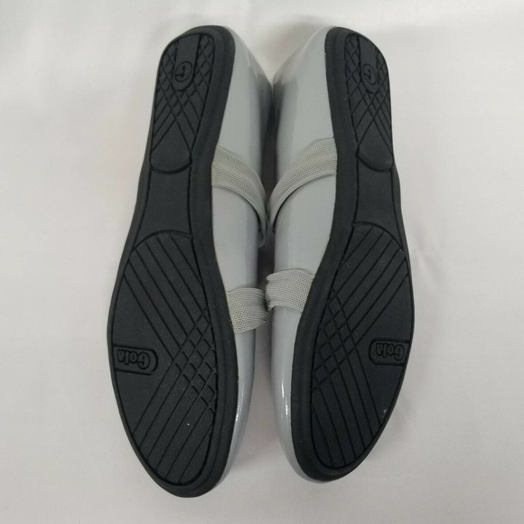 Gola Gray Faux Patent Leather Slip On Ballet Flats - Picture 8 of 12